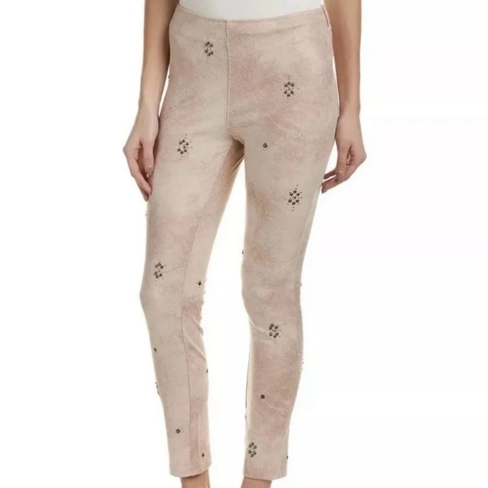 Free People Embellished Vegan Suede High Waist Legging Size 27 Ballet Pink
